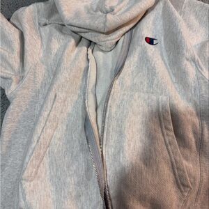 Champion Light Gray Full-Zip Hoodie